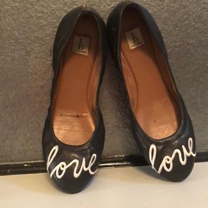 Ellen Degeneres ED black Love Ballet Flats